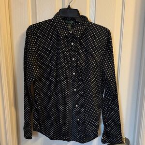 Ralph Lauren Black and White Polka Dot women’s Shirt